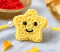 Smiling Little Star Handcrafted Kids Crochet Rakhi